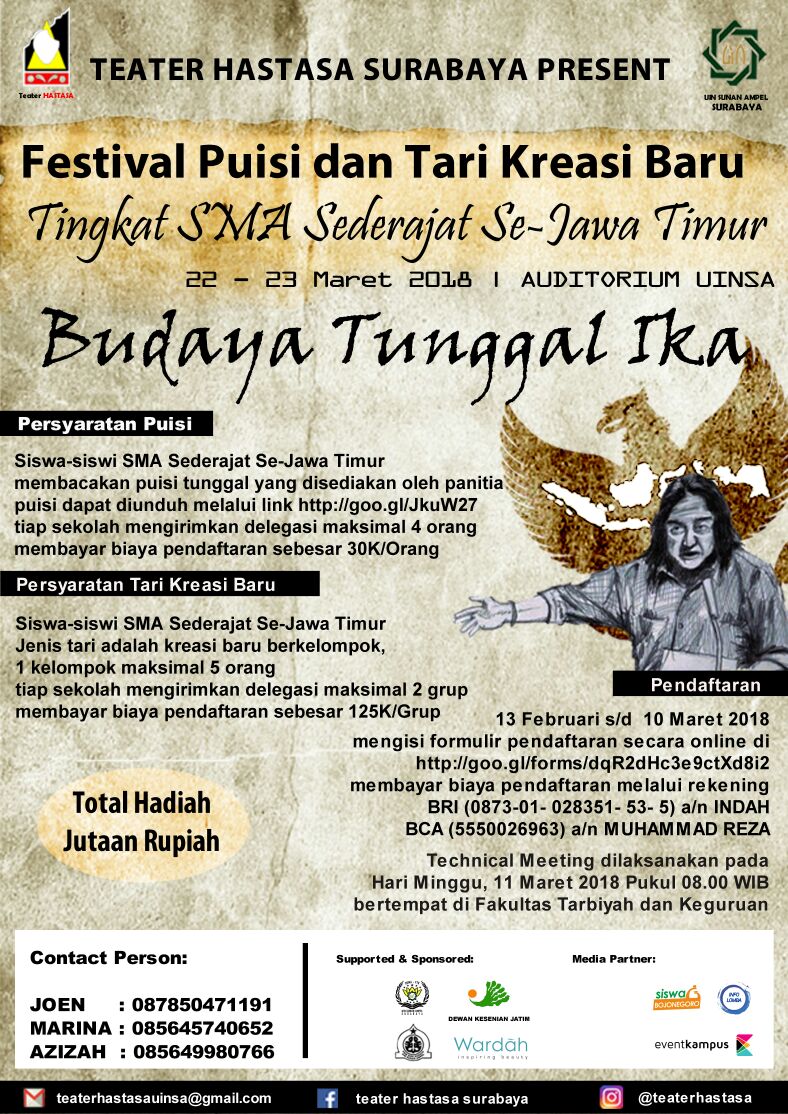 Poster Festival puisi dan tari kreasi