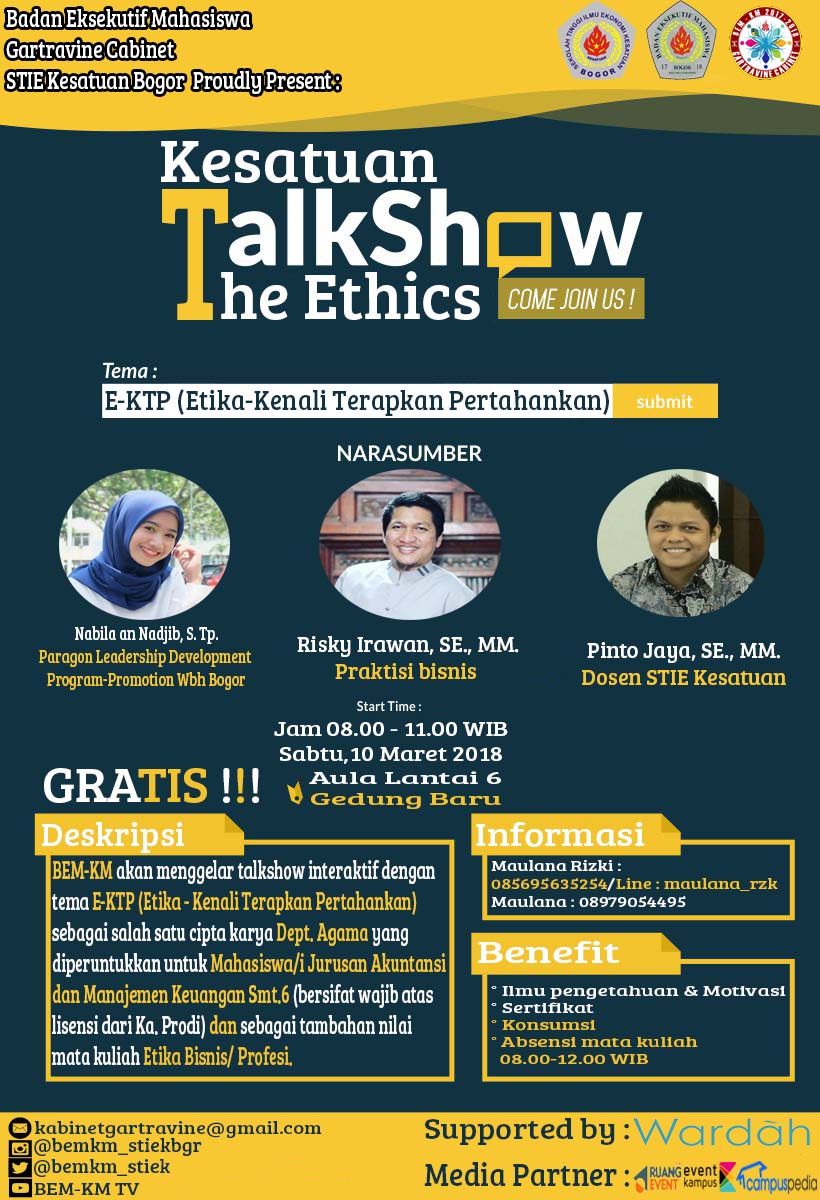 Poster Kesatuan Talkshow The Ethics