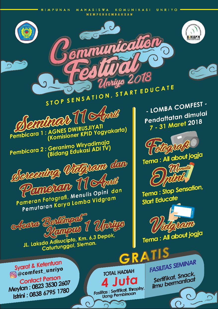 Poster Communication Festival UNRIYO 2018