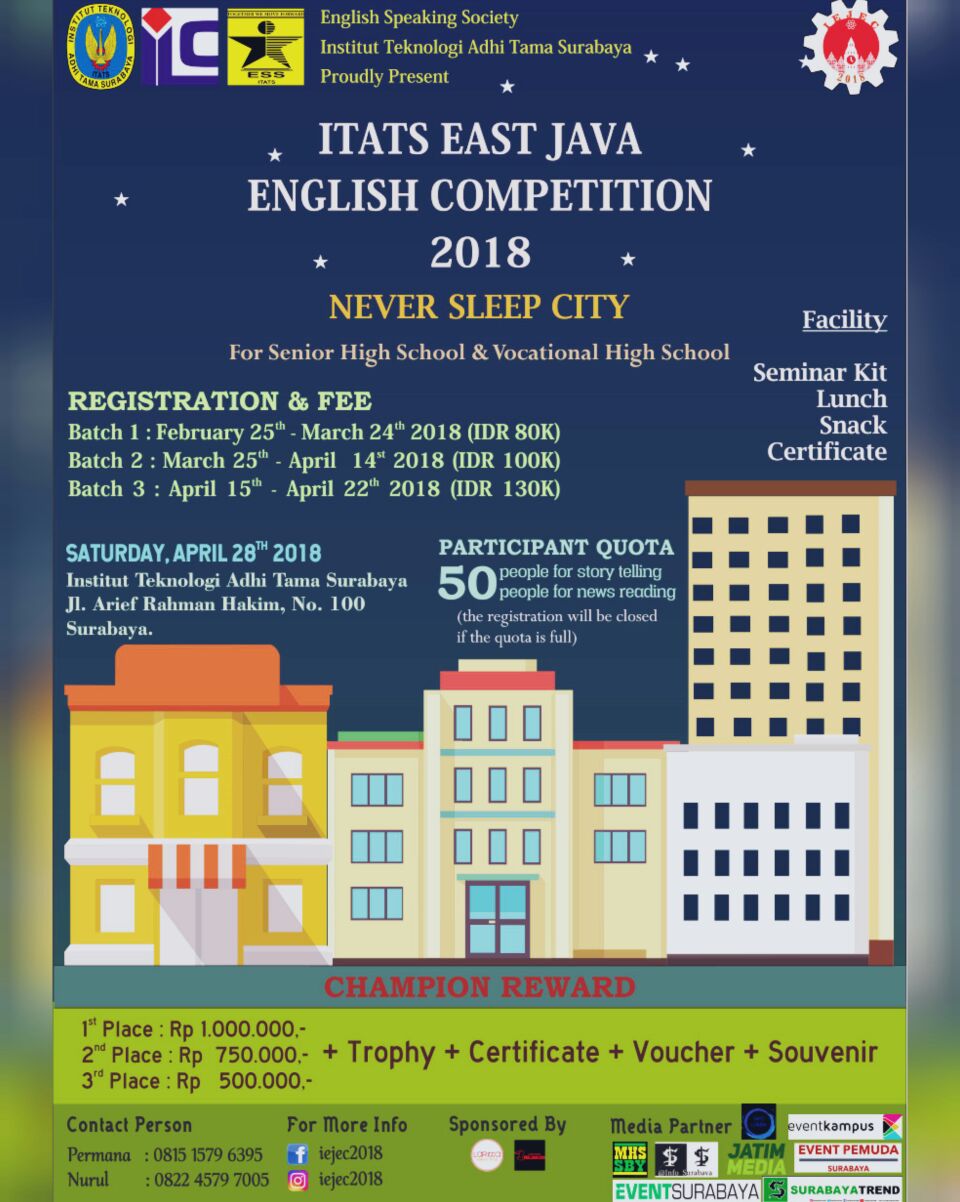 Poster ITATS EAST JAVA ENGLISH COMPETITION 2018