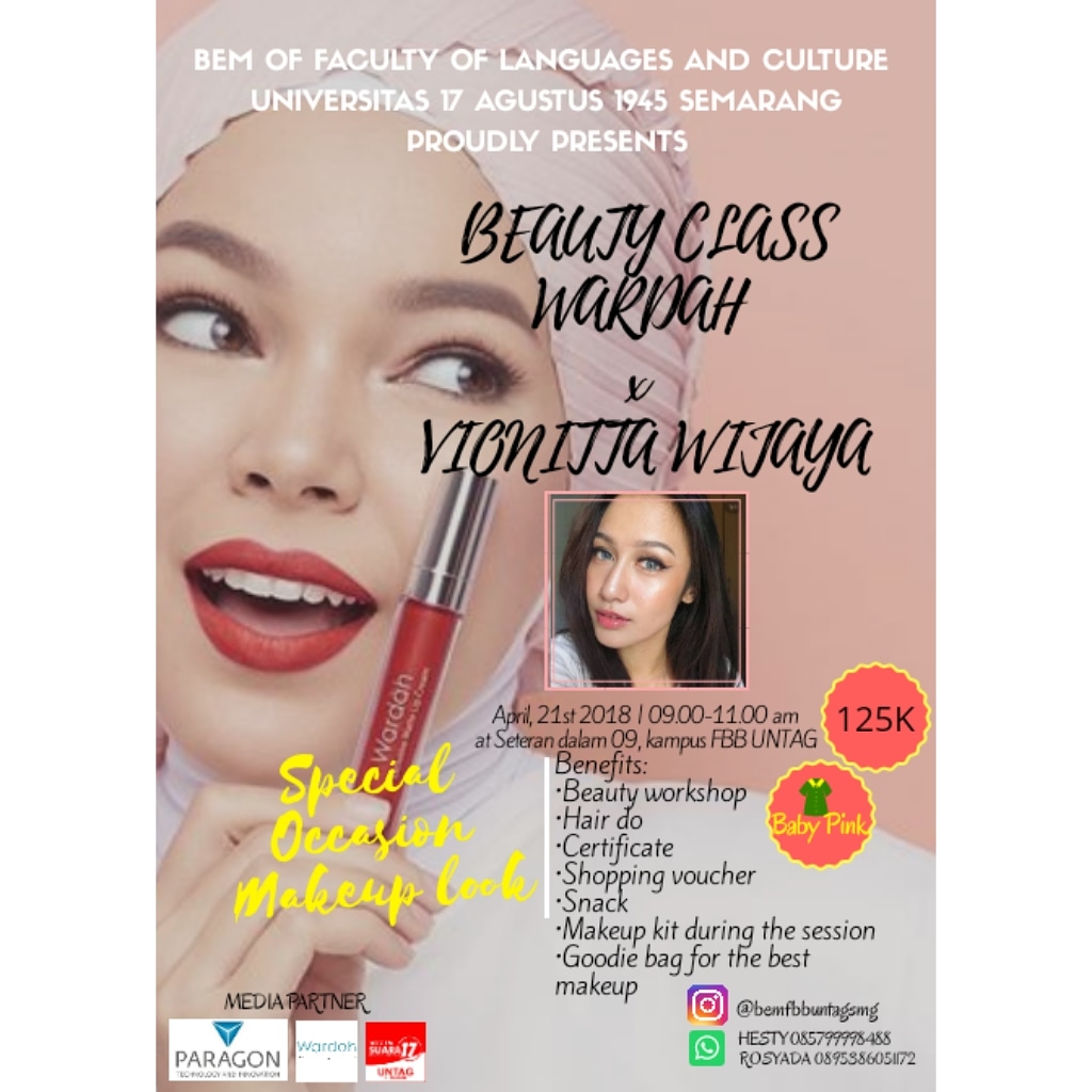 Poster KARTINI FUN FESTIVAL, BEAUTY CLASS WITH WARDAH AND VIONITTA WIJAYA