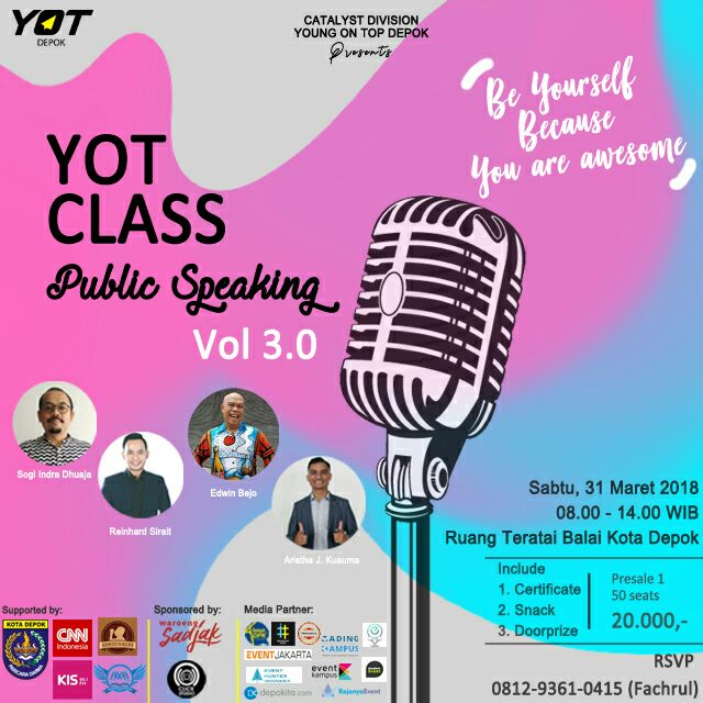 Poster YOT Class Public Speaking Vol. 3