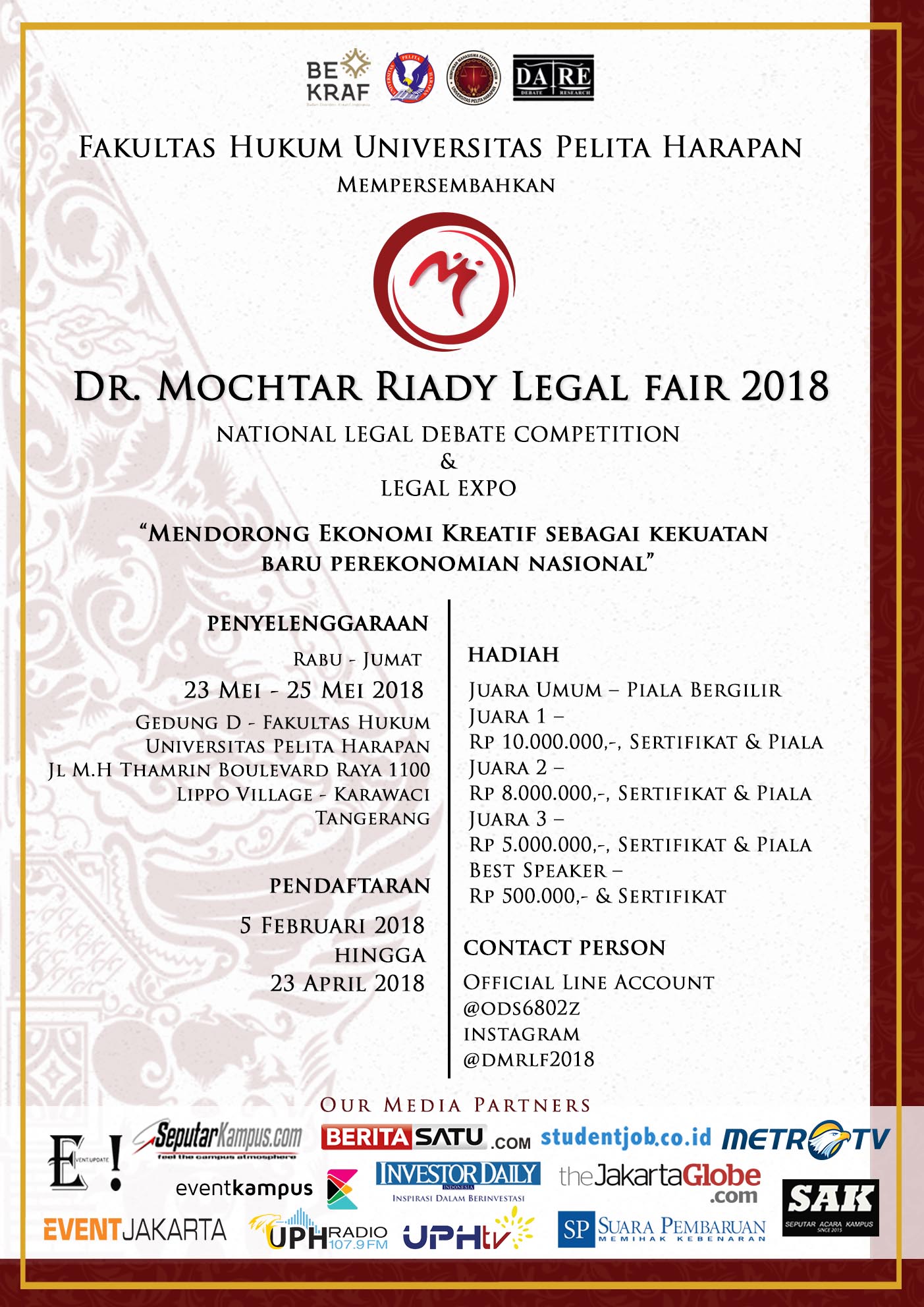 Poster Dr. Mochtar Riady Legal Fair 2018