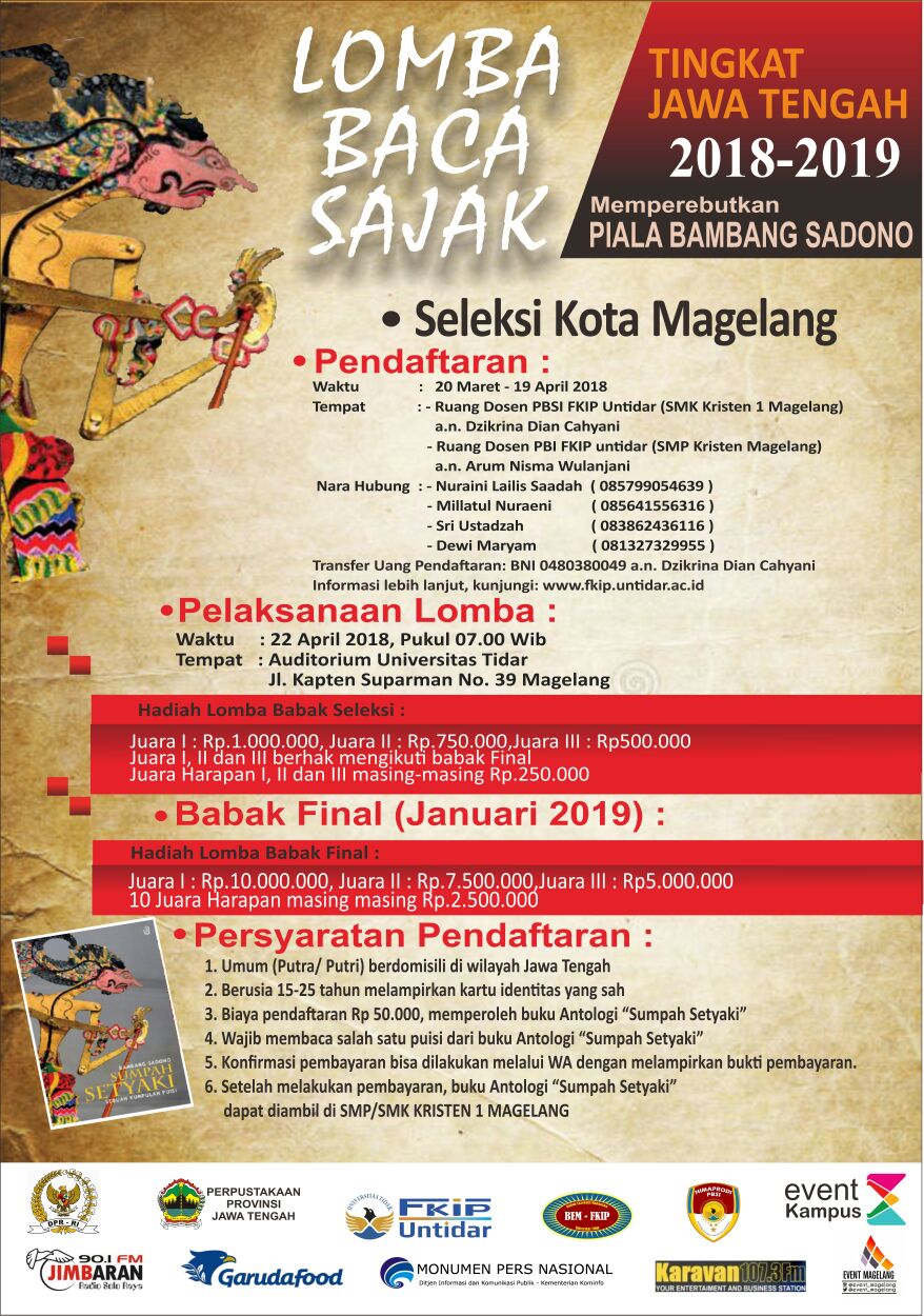 Lomba baca sajak puisi seleksi tingkat kota Magelang dalam 