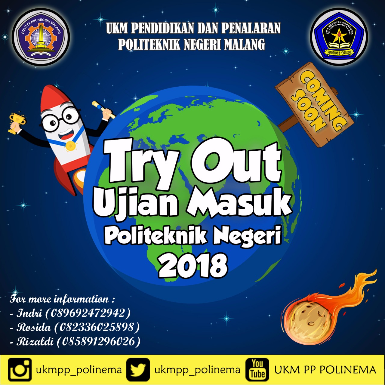 Poster TRY OUT UJIAN MASUK POLITEKNIK NEGERI 2018