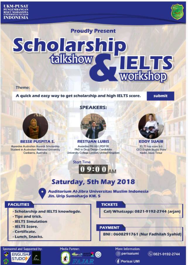 Poster SCHOLARSHIP TALKSHOW AND IELTS WORKSHOP