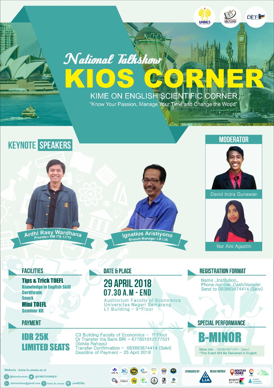 Poster KIOS CORNER (Kime on English Scientific Corner)