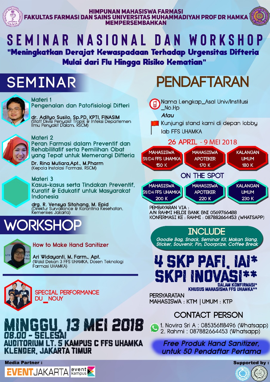 Poster SEMINAR NASIONAL KEFARMASIAN DAN WORKSHOP HANDSANITIZER