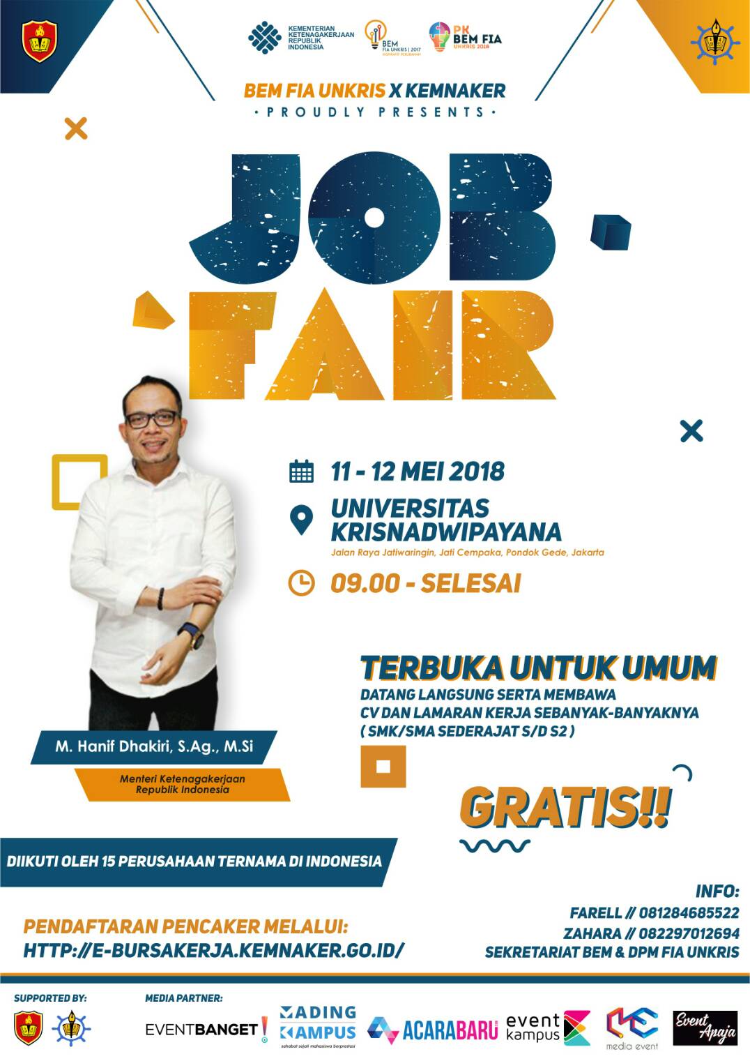 Poster JOB FAIR BEM FIA UNKRIS x KEMNAKER