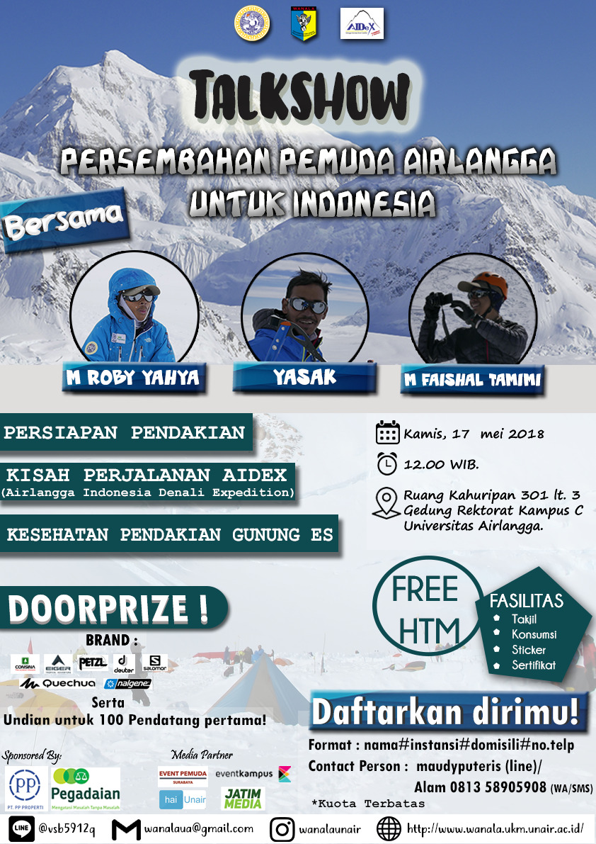 Poster Talkshow Airlangga Indonesia Denali Expedition