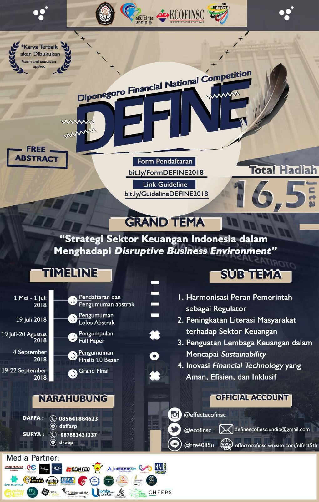 Poster DIponegoro Financial National Competition (DEFINE) 5th