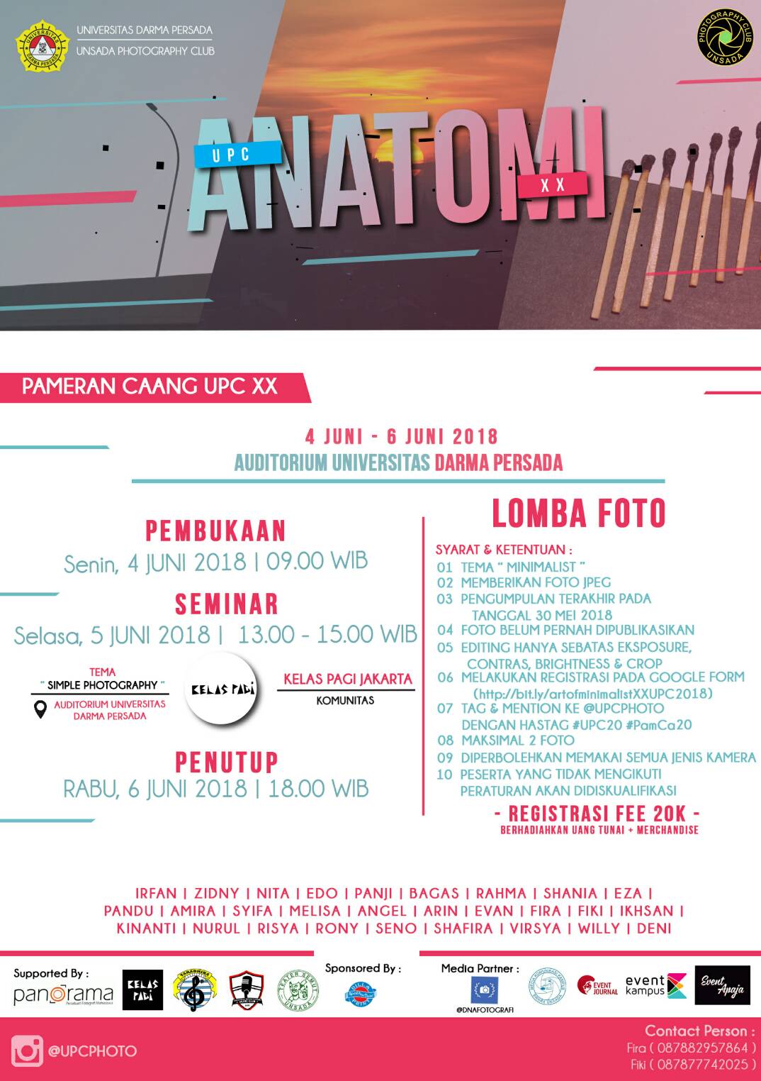 Poster Pameran Calon Anggota UPC 20 â€œANATOMI XXâ€