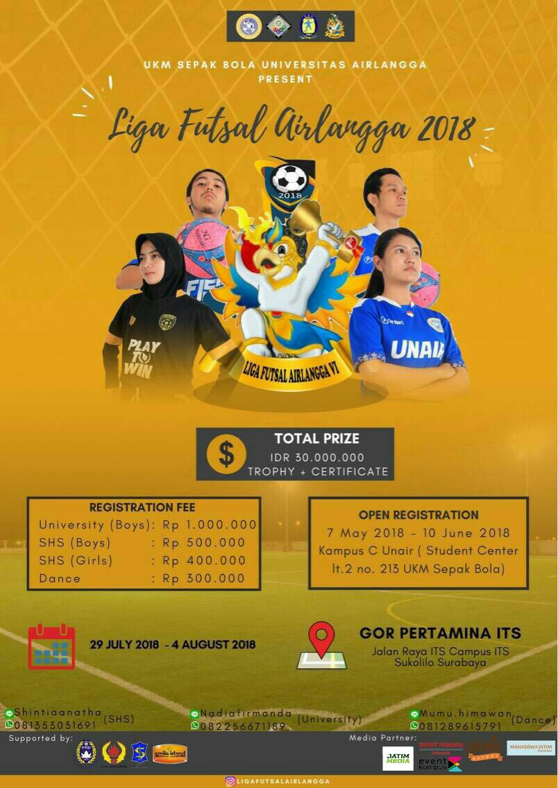 Poster Liga Futsal Airlangga 2018