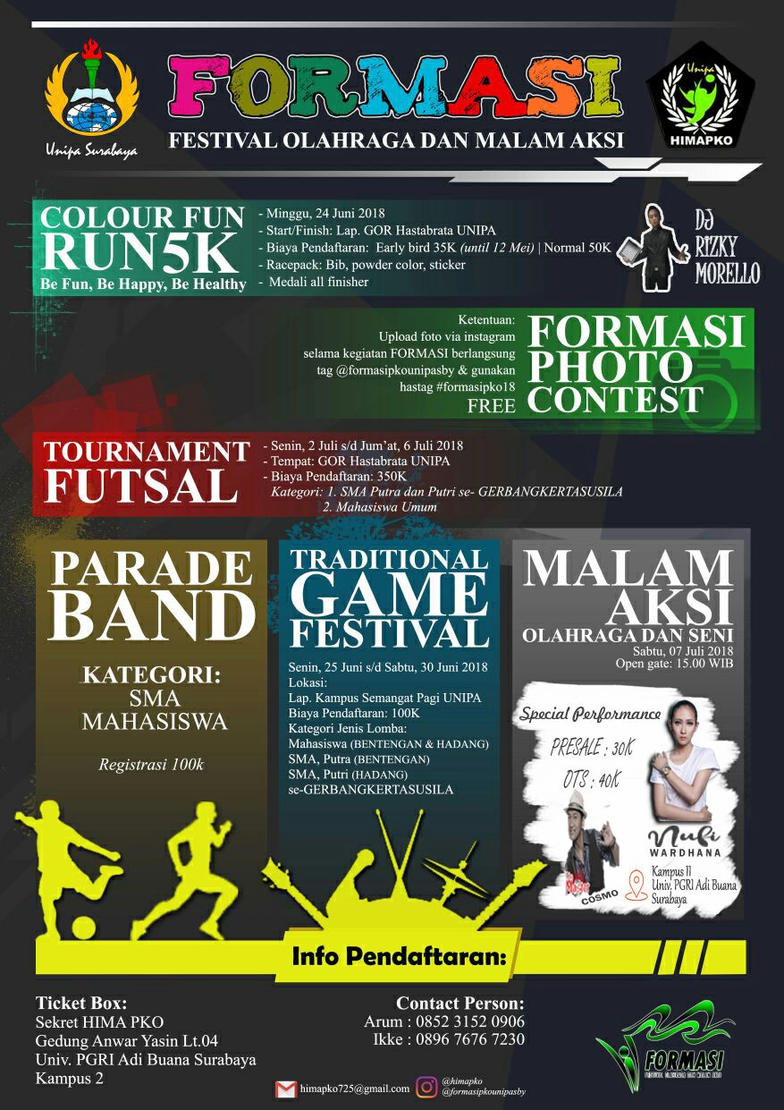 Poster FORMASI (Festival Olahraga dan Malam Aksi) 2018
