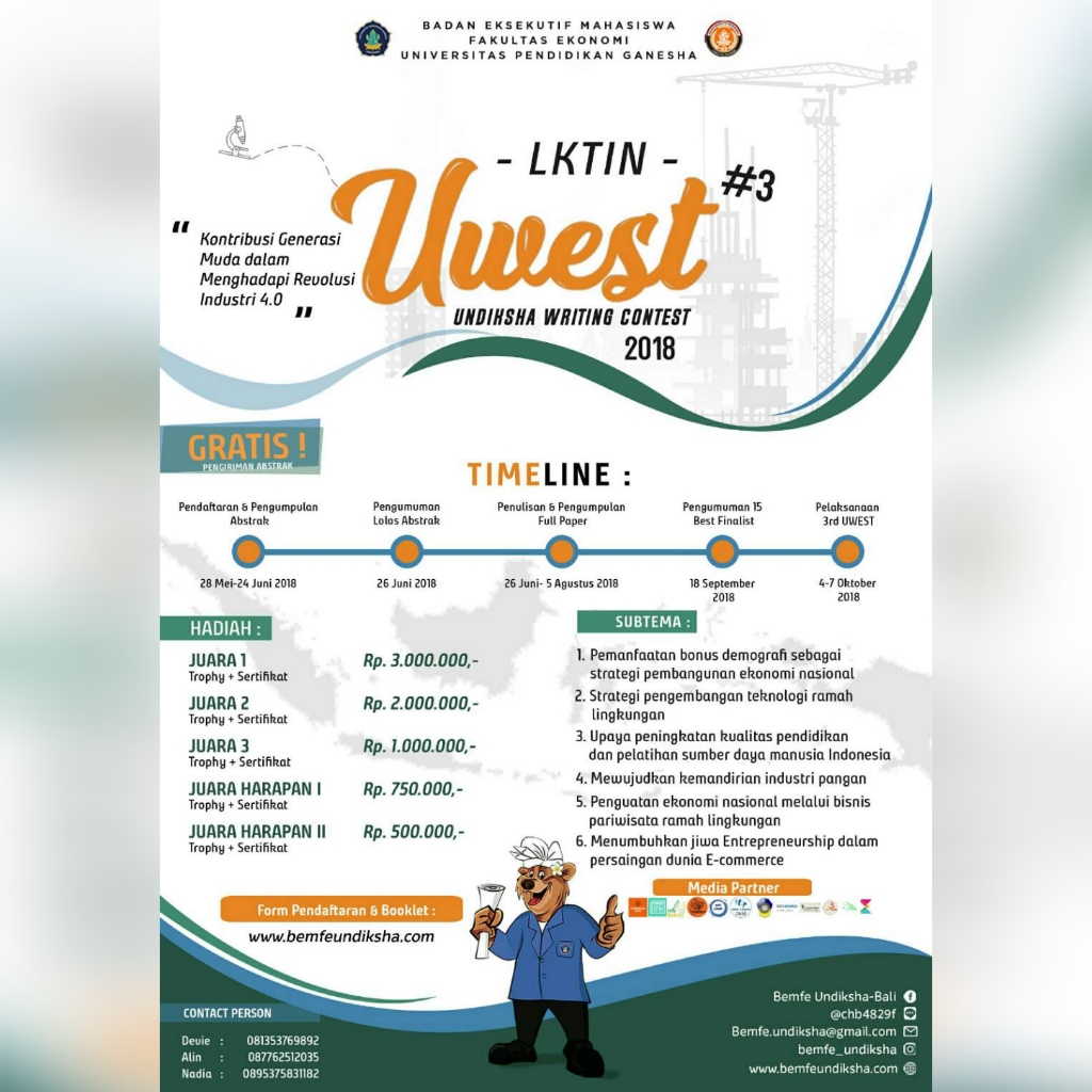 Poster Lomba Karya Tulis Ilmiah Nasional Uwest 3