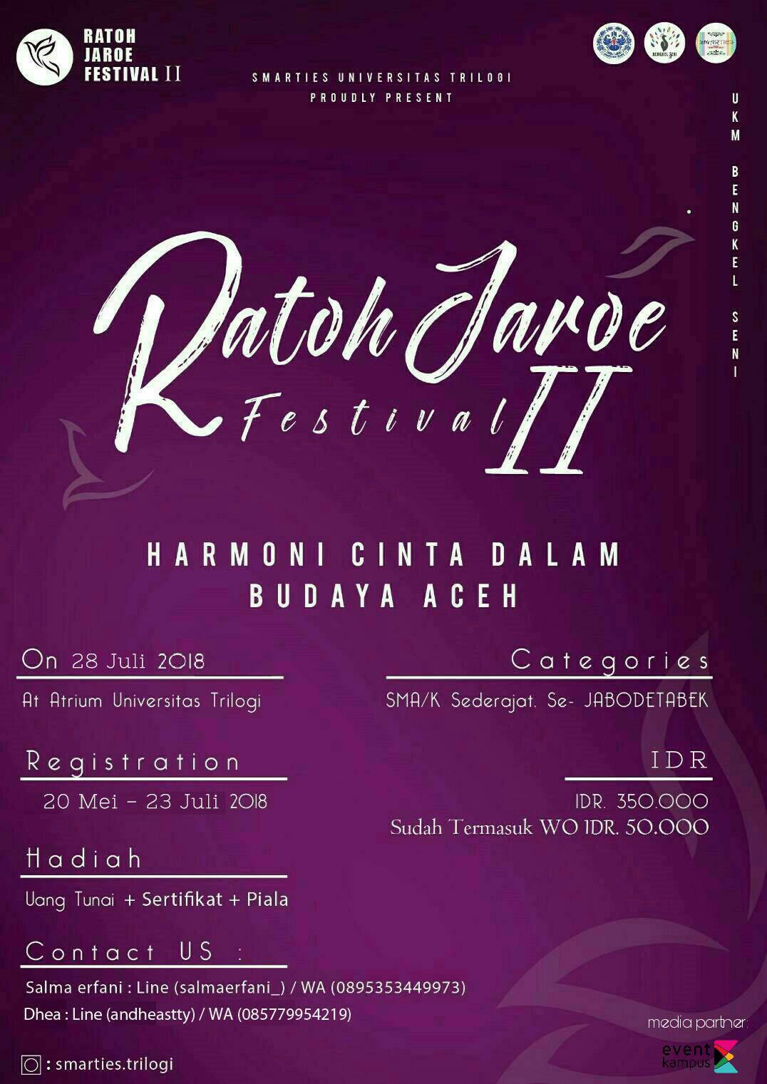 Poster Ratoh Jaroe Festival II 
