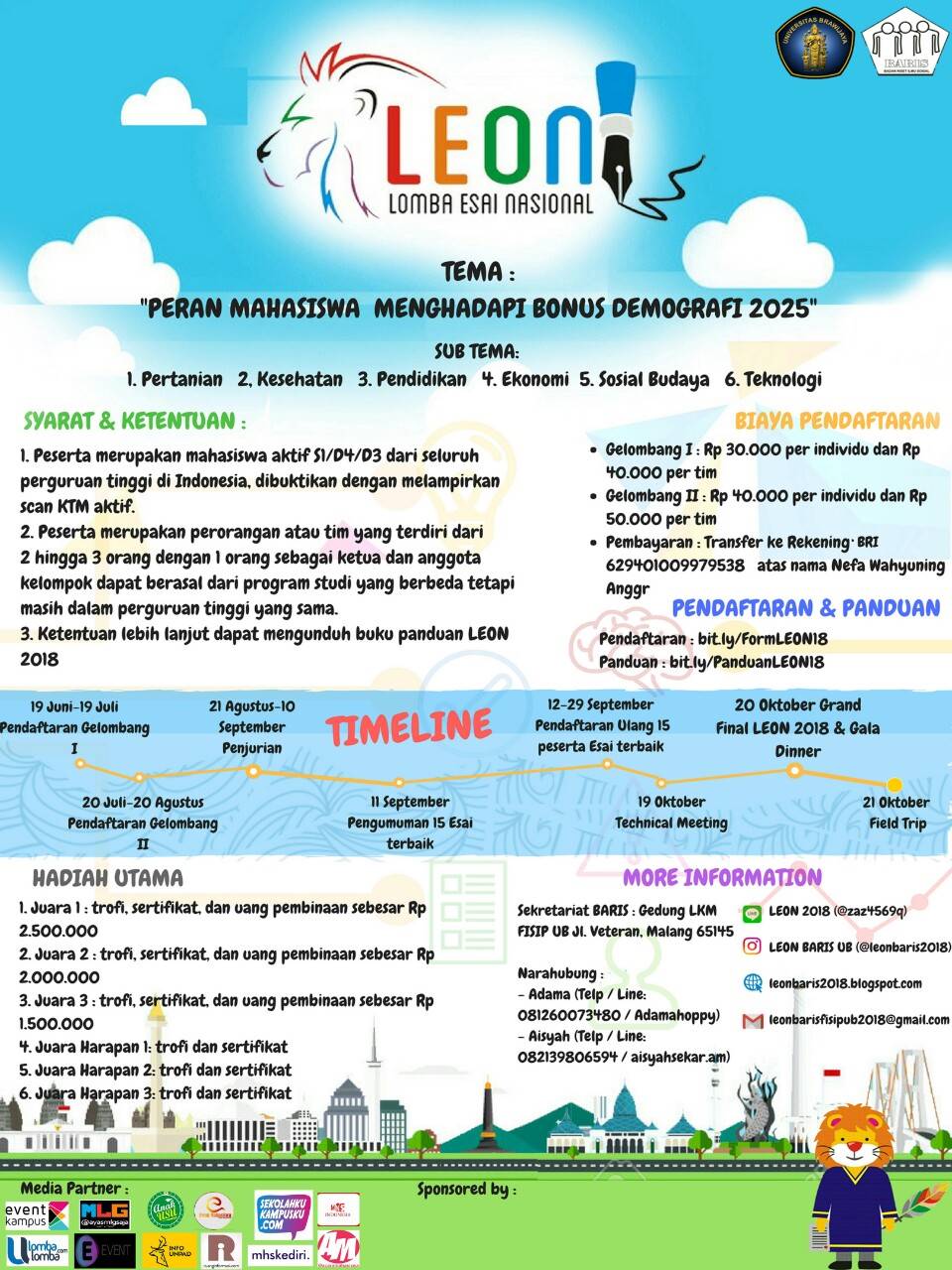 Poster LEON (Lomba Esai Nasional) 2018