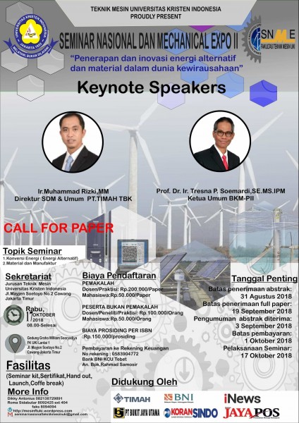 Seminar nasional Dan mechanical expo II TEKNIK MESIN UKI