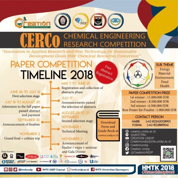 CERCo 2018 (Chemical Engineering Research Competition) : PAPER COMPETITION