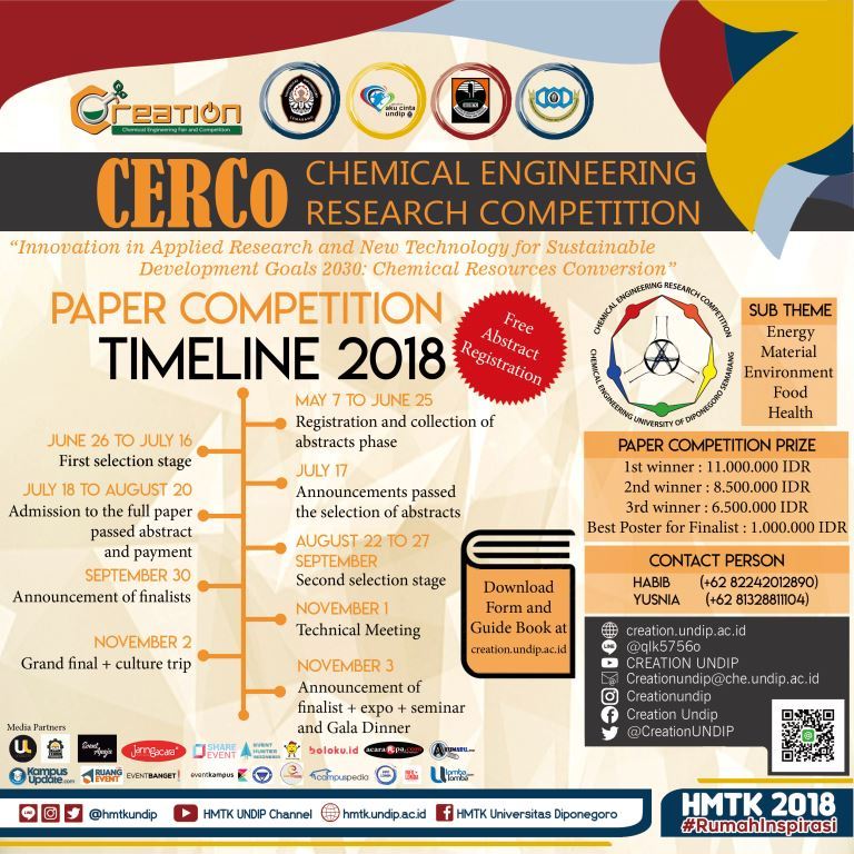 Poster CERCo 2018 (Chemical Engineering Research Competition) : PAPER COMPETITION