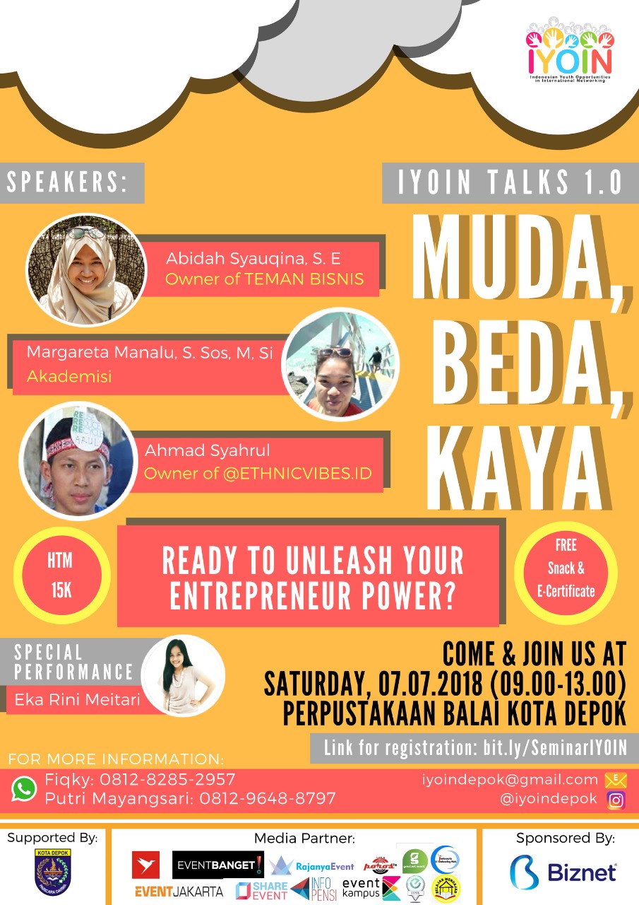 Poster Seminar IYOIN: Muda, Beda, Kaya