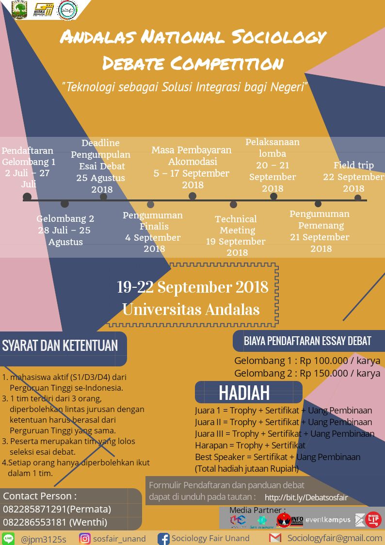 Poster ðŸ“£ðŸ“£ *ANDALAS NATIONAL SOCIOLOGY DEBATE COMPETITION*ðŸ“£ðŸ“£