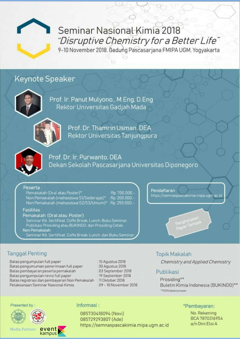 Poster Seminar Nasional Kimia 2018
