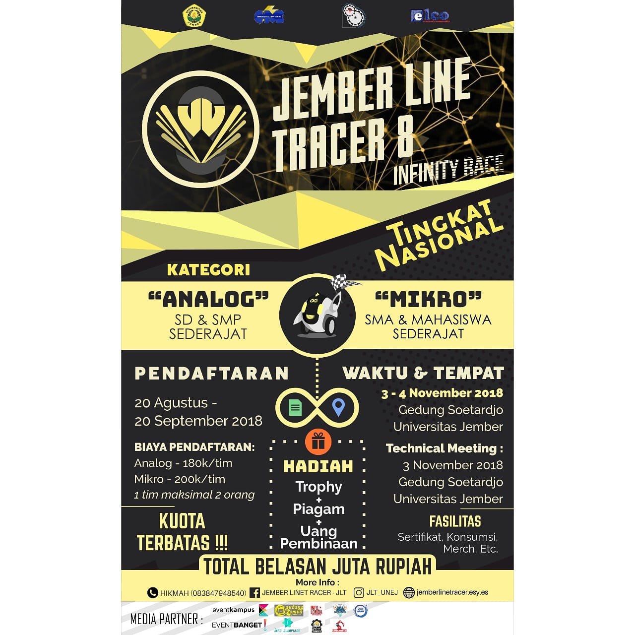 Poster JEMBER LINE TRACER VIII (JLT VIII) "Infinity Race"