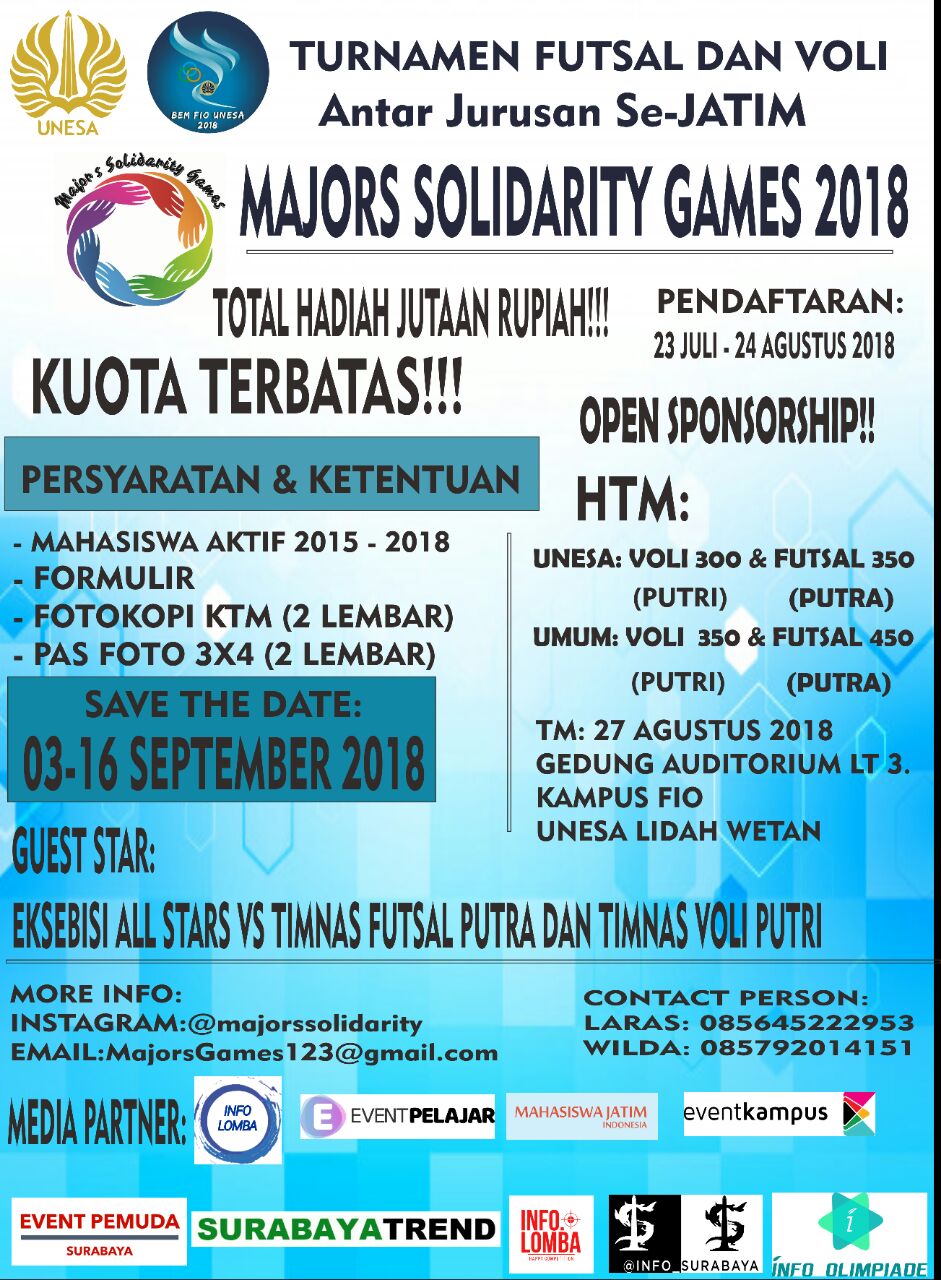 Poster Majors Solidarity Games 2018
