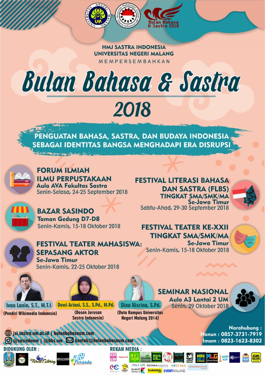 Poster Bulan Bahasa dan Sastra 2018