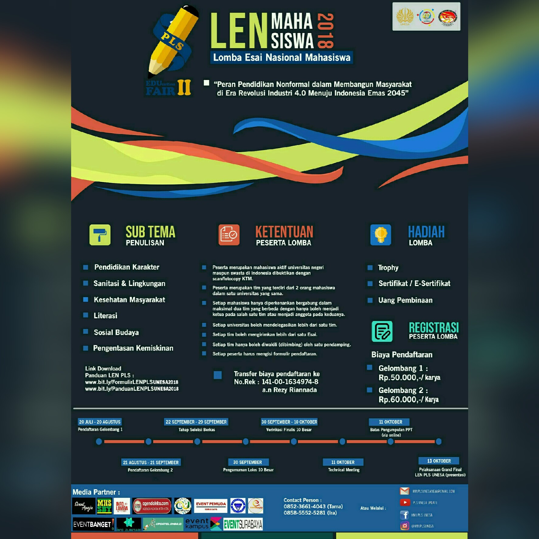 Poster LEN Mahasiswa 2018 (Lomba Essai Nasional)