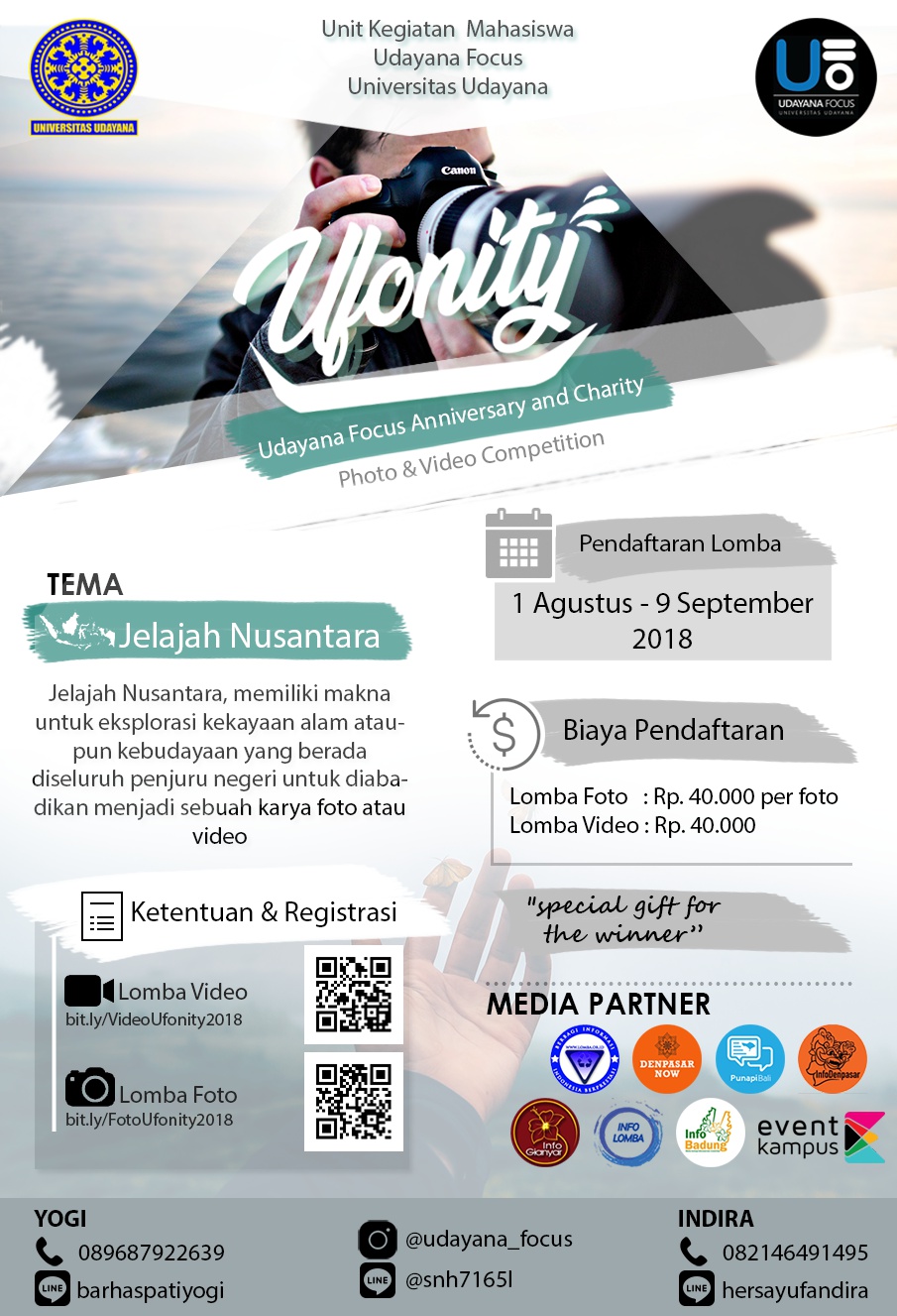 Poster UFONITY PHOTO & VIDEO COMPETITION 2018