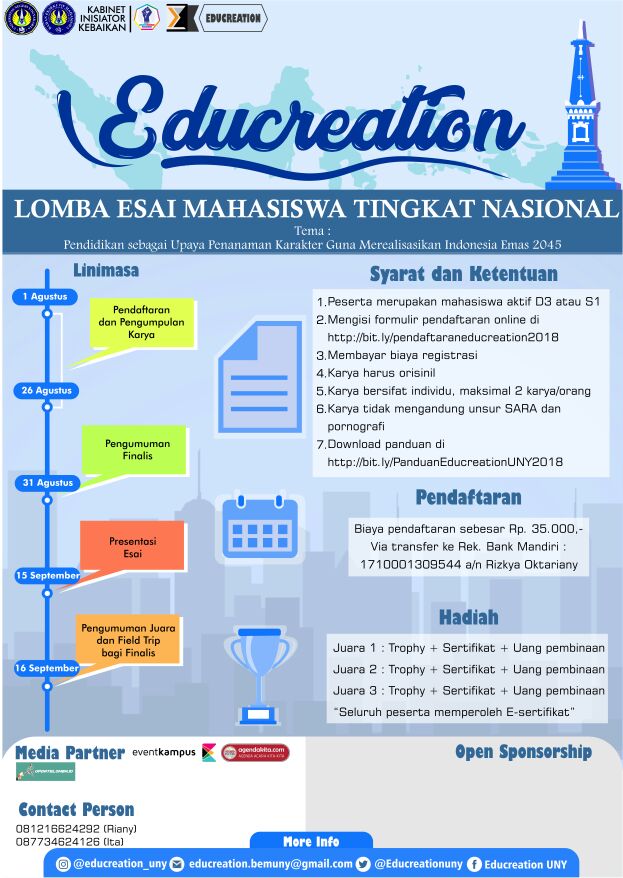 Poster EDUCREATION : LOMBA ESAI NASIONAL 2018