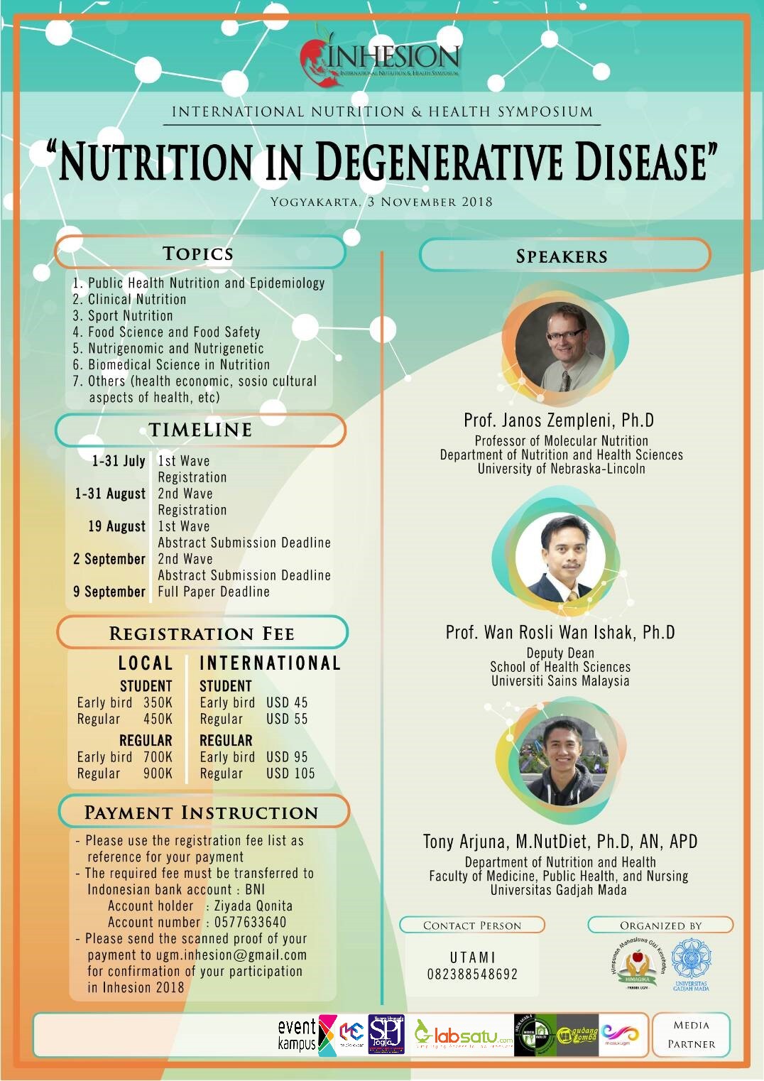 Poster INHESION 2018 "NUTRITION IN DEGENERATIVE DISEASE"