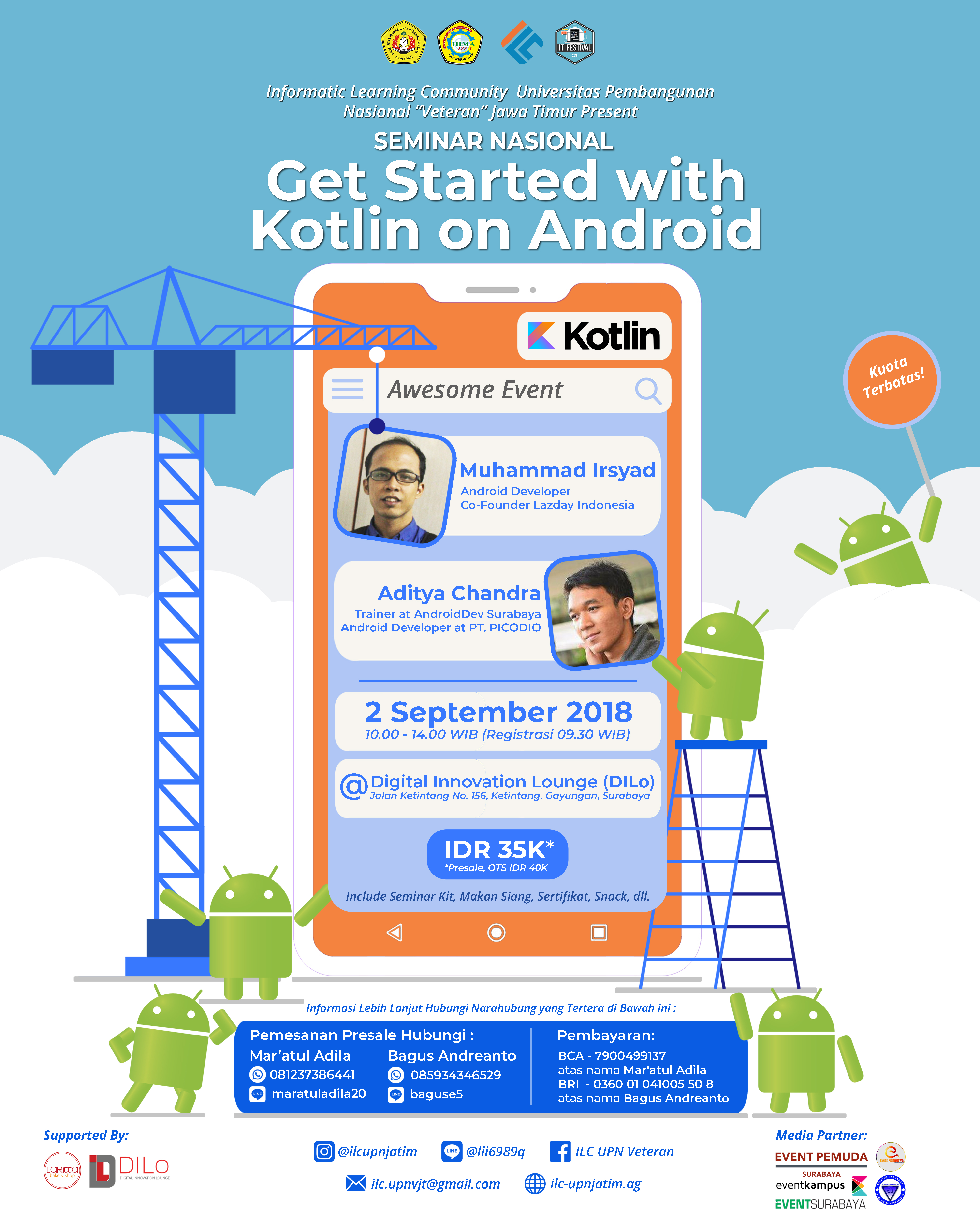 Poster seminar nasional ' Get started with Kotlin on Android '