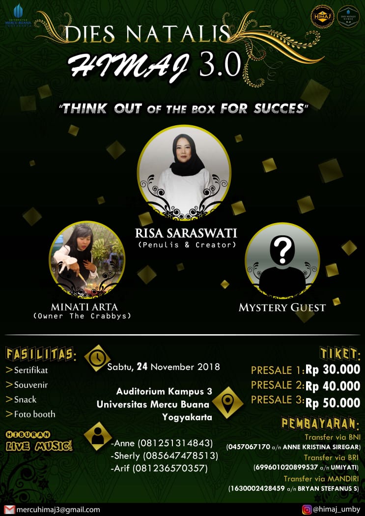 Poster TAlKSHOW NASIONAL " THINK OUT OF THE BOX FOR SUCCES"