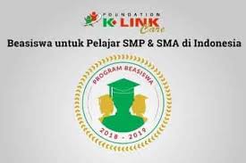 Poster Beasiswa Pelajar SMP SMU oleh Yayasan K-Link Care