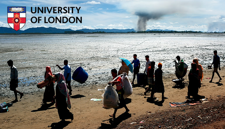 Poster Beasiswa MA dalam Perlindungan Pengungsi dan Studi Migrasi Paksa, Universitas London, Inggris