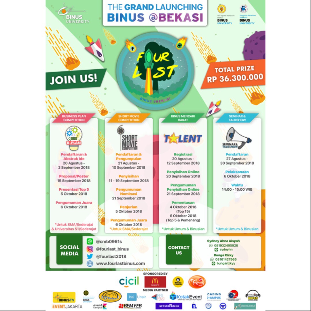 Poster THE GRAND LAUNCHING BINUS @BEKASI