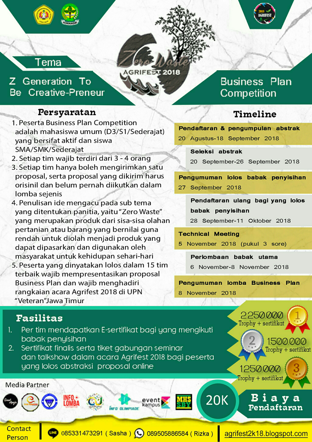 Poster Business Plan Competition AGRIFEST 2018