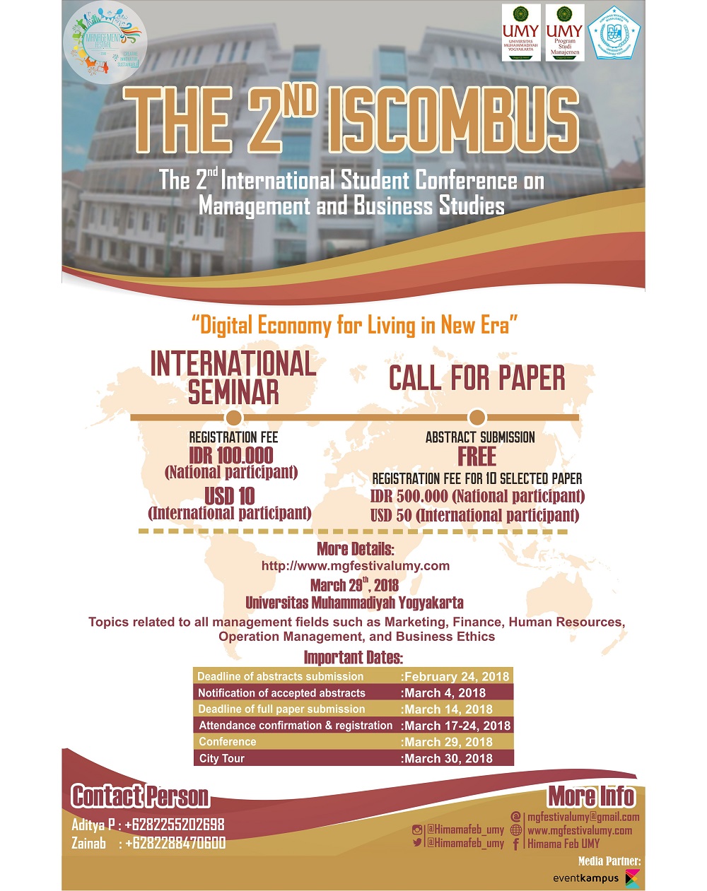 Poster ðŸŽ“The 2nd International Student Conference on Management and Business Studies (ISCOMBUS 2018)