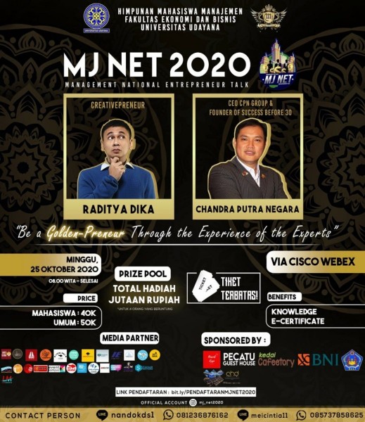 SEMINAR NASIONAL MANAGEMENT NATIONAL ENTREPRENEUR TALK (MJ NET) 2020
