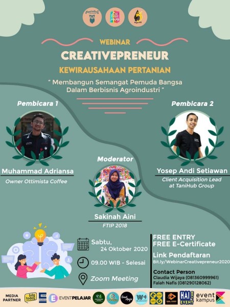 Webinar Creativepreneur Kewirausahaan Pertanian