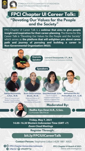 FPCI Chapter UI Career Talk: “Devoting Our Values for the People and the Society”