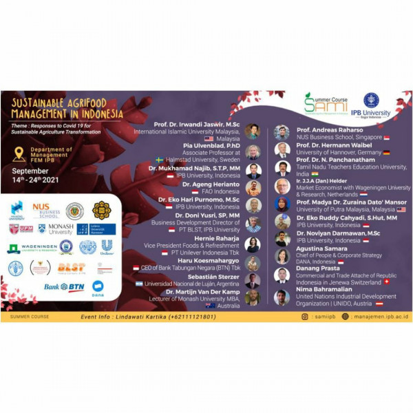 SUSTAINABLE AGRIFOOD MANAGEMENT IN INDONESIA