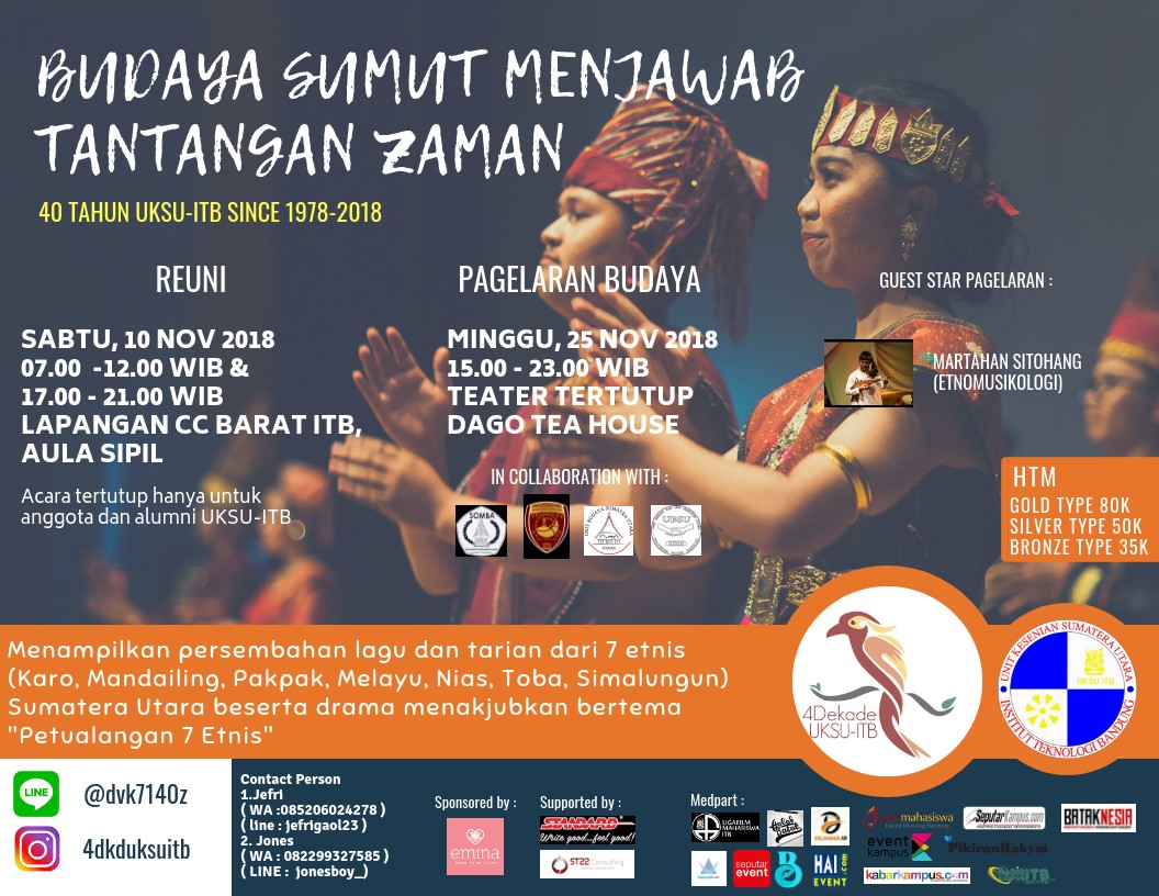 Poster 4 Dekade Unit Kesenian Sumatera Utara ITB