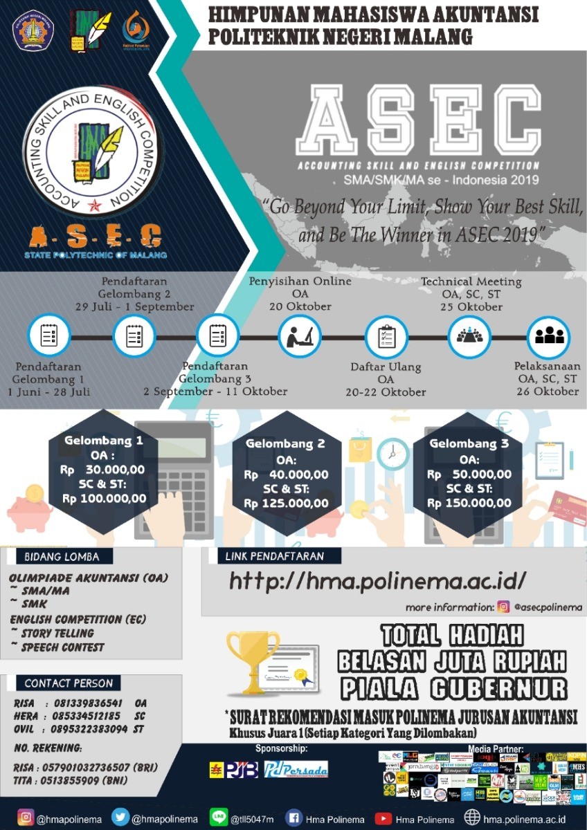 Poster Accounting Skill and English Competition 2019