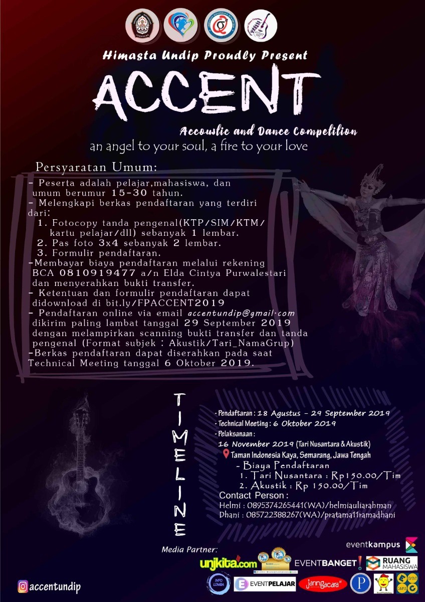 Poster Acoustic and Dance Competition (Accent 2019)