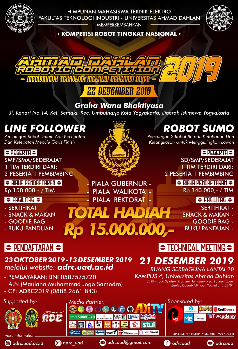 Poster Ahmad Dahlan Robotic Competition 2019