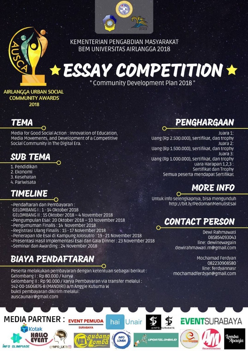 Poster Airlangga Urban Social Community Award (AUSCA) 2018